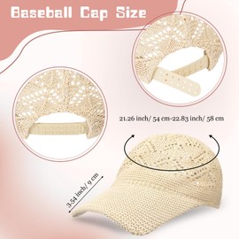 Hercicy 2 Pcs Baseball Cap for Women Knit Mesh Trucker Hats Summer Breathable Outdoor Ballcap(Pink, Light Khaki)