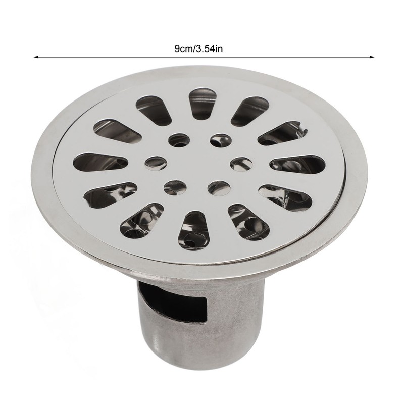 Floor Drain 3.5 Inch Stainless Steel Odor Resistant Deep Water