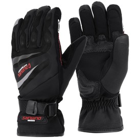 Oumurs Winter Motorcycle Gloves, Rainproof Waterproof Riding Gloves with Touchscreen, Motorcycle Winter Gloves for Men, Motorcycle Gloves for Riding, ATV, UTV, Snowmobile - Black, XL