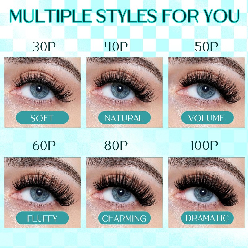Individual Eyelashes, 100D DIY Cluster Eyelashes, 0.07 D Curl, 10-18