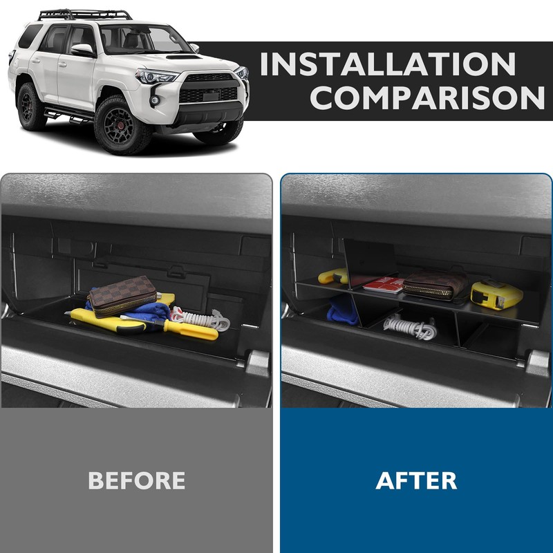 BlBLOZ Glove Box Dividers Organizer Compatible with Toyota 4Runner 2010-2023