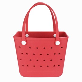 Juyeesm Medium Beach Bag, Waterproof Rubber Beach Bag, Washable Open Tote Bag Durable Tote Travel Bags for Outdoor Sport