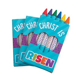 Fun Express - He Lives Jumbo Crayons for Easter - Basic Supplies - Drawing - Crayons - Easter - 12 Pieces