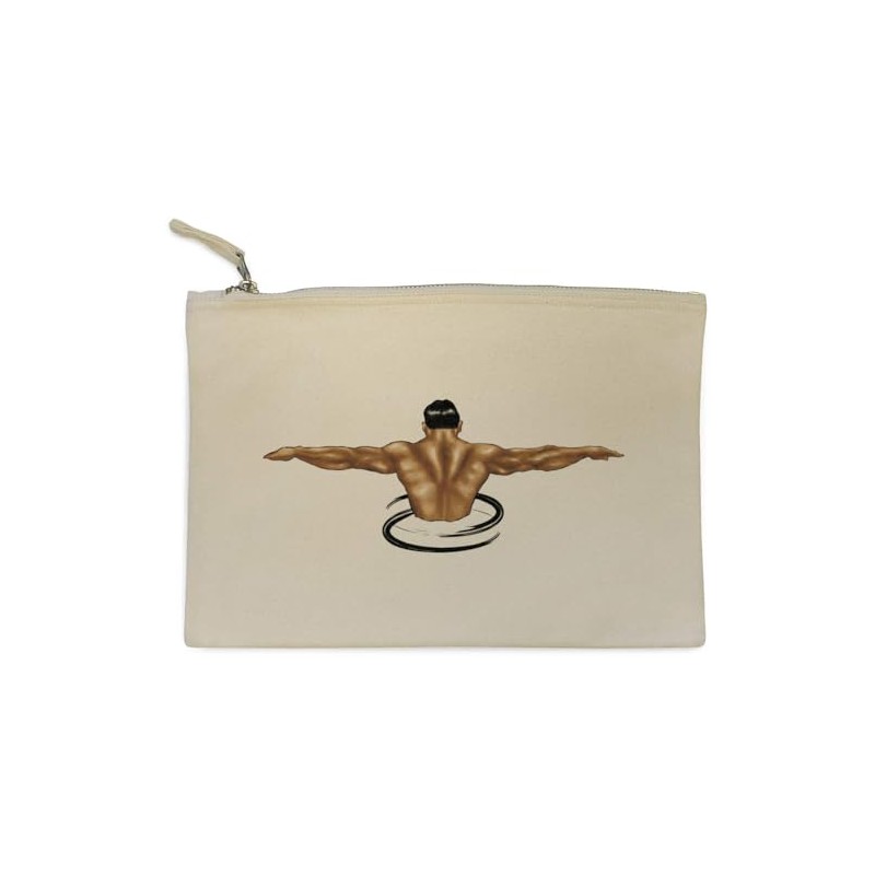 'Muscle Man' Canvas Clutch Bag/Accessory Case (CL00036324)