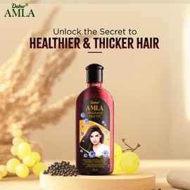 Dabur Amla Blackseed Hair Oil, 200 ml, Hair Oil for all hair types, Prevent Hair Thinning, Adds Volume to Hair, Controls Premature Greying, Prevents Dandruff, Blackseed