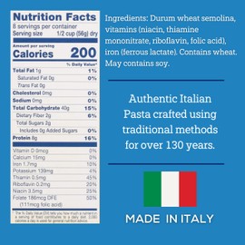 De Cecco Penne Rigate No. 41 Pasta, 16 Oz, Authentic, Slow Dried, Made with Durum Wheat, Versatile Pasta for Sauces & Recipes, Made in Italy