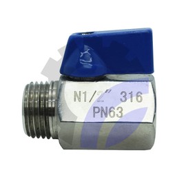 AF Hydro 1/2'' Female to Male NPT Mini Ball Valve, Stainless Steel SS316 Standard for Water, Oil and Gas