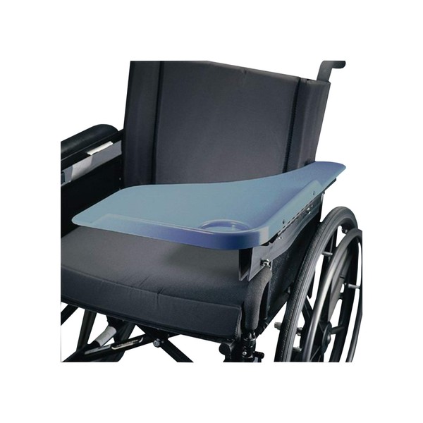 Sammons Preston Flip Away Half Lap Tray, Right, Gray, Padded Wheelchair Accessory, Elderly, Handicapped, Disabled, Fits On Wheelchair Arms, Removeable Tray, Easier for Wheelchair Storage