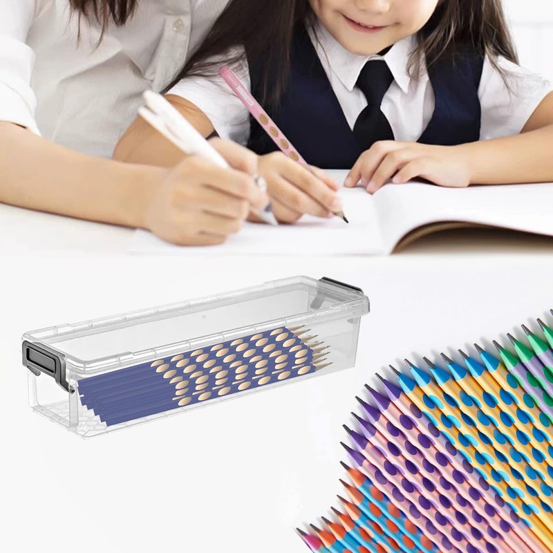Chistepper 4 Packs Extra Long Pencil Box Large Capacity Pencil
