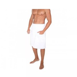 Anatolian Men’s ORGANIC Body WRAP Towel for Gym Spa Bath – Made in Turkey - White