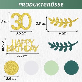 Gold and Green Confetti Birthday Decoration 04