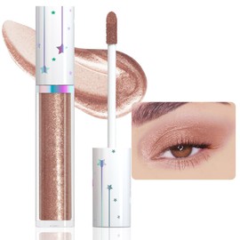 evpct Liquid Shimmery Glitter Eyeshadow Eyeliner, High Pigment Colored Metallic Eyeshadow Stick Eyeliner, Waterproof Long Lasting Sparkle Eye Makeup Set for Women, 06# Pale Carmine