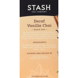 Stash Tea Decaf Vanilla Chai 18 Count Pack of 6 Sweet Bold Flavor Tea Bags