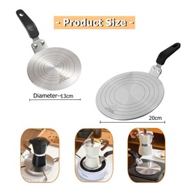 Gocoffun Heat Diffuser Plate,20cm Stainless Steel Gas Stove Diffuser Plate, Cooktop Heat Diffuser Cooking Induction Adapter for Moka Pot, Coffee Cookware (7.9 inch)