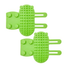 Cat Self Groomer Brush Adjustable Corner Cat Face Itch Scratching Brush Table Leg Silicone Self Massage Comb for Indoor Long and Short Haired Kitten Cats - 2 Pack (Green)