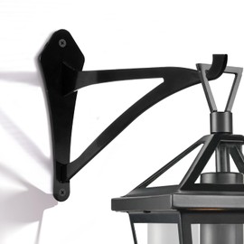 VEEBOOD 2 Piece 8-Inch Outdoor Decorative Iron Lantern Hooks for Wall Hanging Hummingbird Feeder Windchime Plant Hanger, Black