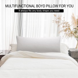 PiccoCasa Long Body Pillow Case Soft Brushed Microfibre Pillow Cover with Envelope Closure Light Gray 50 x 140cm/ 4.6ft.