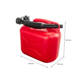Trevendo Fuel Canister for Petrol and Diesel, Petrol Can, Reserve Canister, Lid with Sealing Ring, Flexible Spout, AdBlue Resistant, Red (5 Litres)