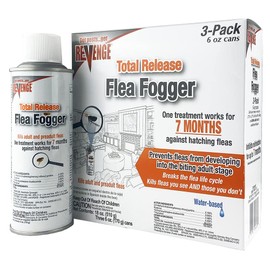 Revenge Total Release Flea Fogger, Pack of 3 6 oz Ready-to-Use Cans, Long Lasting Formula Kills Fleas and More