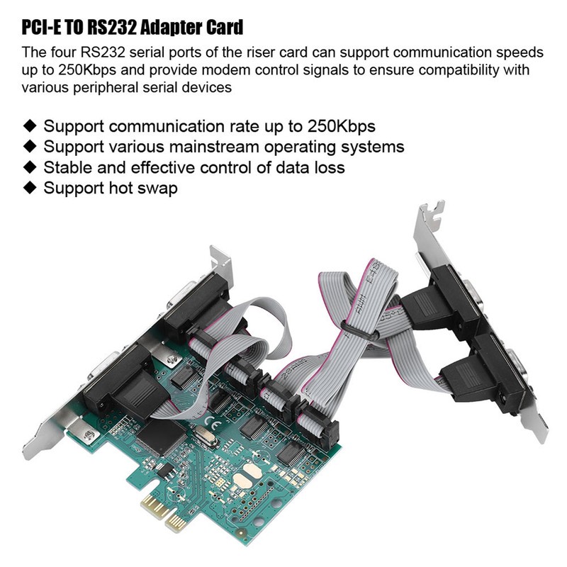 PCI-E to RS232 4 port Serial Port Converter PCI Express