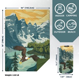 KawaGebo Kamp Outdoor Puffy Camping Blanket, Lightweight Windproof Warm Stadium Blanket, Packable Travel Camping Quilt for Cold Weather, Hiking, Backpacking, Sleeping, Hammock, Adventure 78"x 56"