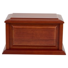 Handcrafted Solid Cherry Wood Funeral Cremation Urn Box for Human Ashes Memorial Urn for Loved One up to 240lbs