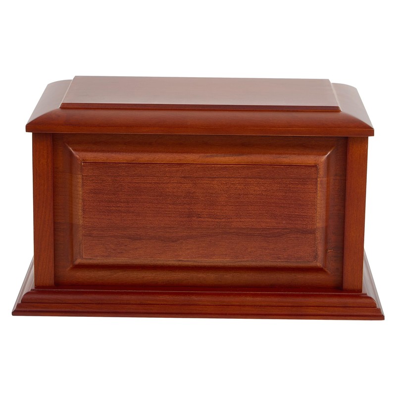 Handcrafted Solid Cherry Wood Funeral Cremation Urn Box for Human