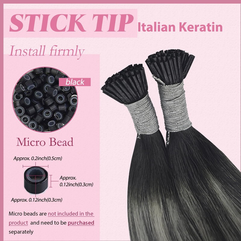 YoungSee I Tip Hair Extensions Human Hair 14 Inch Ombre