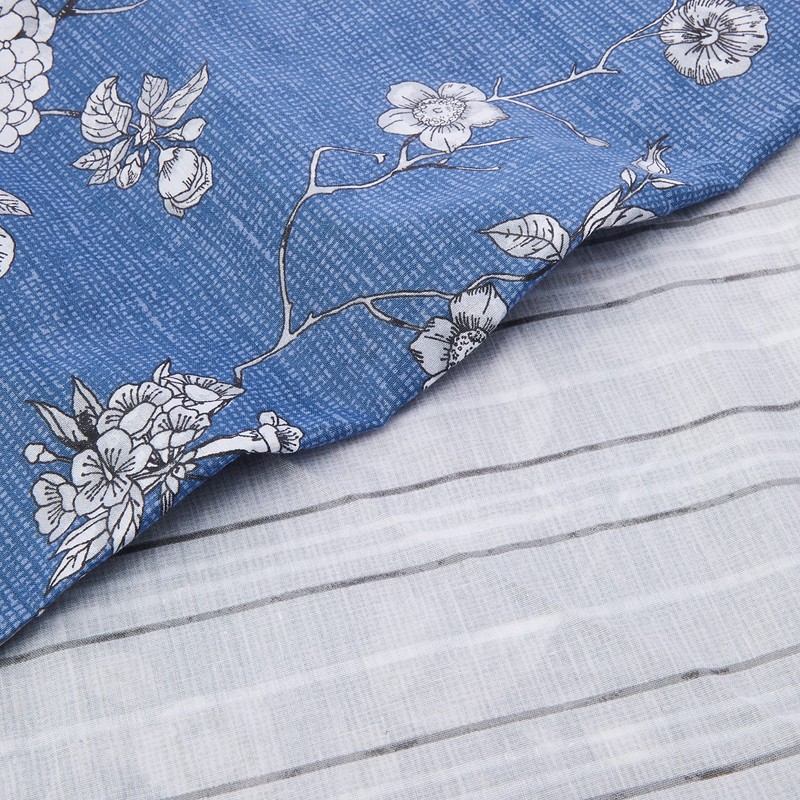 Rapport Home Country Toile Floral Navy Reversible Single Duvet Cover