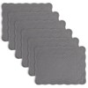 Gray 100% Cotton Quilted Placemats Set of 6, Rectangular Placemats