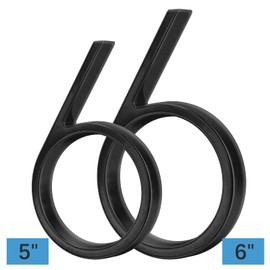 6" Stainless Steel Floating House Number 6, Metal Modern House Numbers, Mailbox Decor Number with Nail Kit, Coated Black, 911 Visibility Signage (Large 6)
