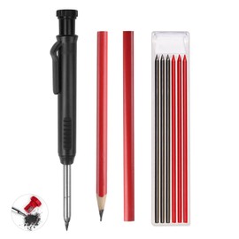 Carpenters Pencil Mechanical Pencil Set with 6 Refills and 2 Pencil, Tracer Pencil Refills with Sharpener Scribe Tool Work Pencils for Builders Construction Architect Woodworking