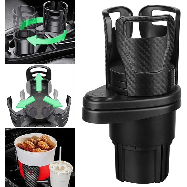 Unbranded 2-in-1 Car Dual Cup Holder Extender Adapter Bottle Bowl