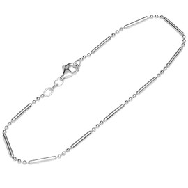 NKlaus 12194 Women's Bracelet 925 Sterling Silver 19 cm Oval Cut Curb Chain, Sterling Silver