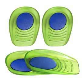 Gel + Memory Foam Shock Absorbing Heel Cups for Kid's with Sensitive Heels, Heel Spurs, Plantar Fasciitis, or Ankle Pain (Kid's Size 3-7) 2 Pairs, 4 Single Heelcups (Kids Size 3-7)