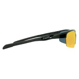 Maxx Switchback Sport Golf Motorcycle Riding Sunglasses Black with Polarized Orange Mirror Lens