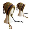 CHENGZI Handmade Crochet Wool hat, Colorful Pullover hat, Tassel Ball