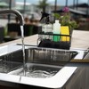 SZZHIYONG Premium Kitchen Sink Caddy Organiser with Drain Tray, Space-Saving