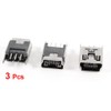 uxcell 3 Pcs Mini USB Type B Female Socket 5-Pin