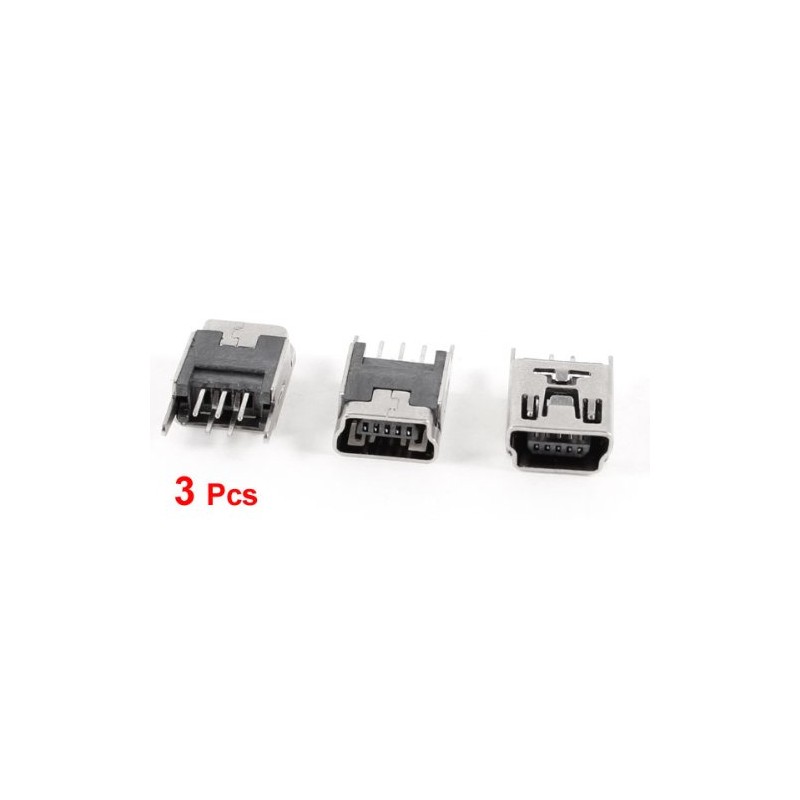 uxcell 3 Pcs Mini USB Type B Female Socket 5-Pin