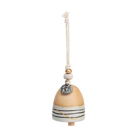 Demdaco Remembrance Gold Tone 2.5 inch Stoneware and Wood Mini Inspired Bell
