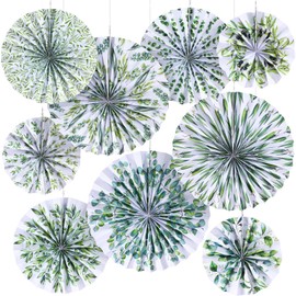 Outus Hanging Paper Fans Classroom Decorations Themed Ceiling Wall Garland for Birthday Wedding Baby Shower Classroom Bulletin Board Decor(18,Eucalyptus)