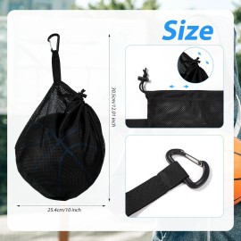 NQEUEPN Single Ball Bag with Zipper Pocket, Mesh Carry Bag Drawstring Ball St...