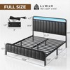 Rolanstar Full Size Bed Frame with LED Light and Charging