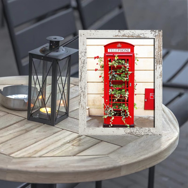 SESEAT 8x10 Picture Frame Rustic Distressed White, Display Pictures for