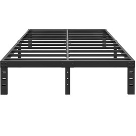 ALDRICH 10 Inch Metal Full Size Bed Frame - Double Black Basic Steel Slats Platform, Easy Assembly Heavy Duty Noise Free Bedframes, No Box Spring Needed