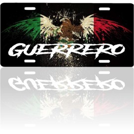 Guerrero Mexico Aluminum License Plate Sign Placa 6" x 12"