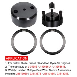 J-35686-B Front and Rear Crankshaft Seal Wear Sleeve Installer Compatible with Detroit Diesel Series 60 Two Cycle 92 Engines