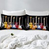 Loussiesd Guitar Printed Bedding Set Teens Rock Music Theme Duvet