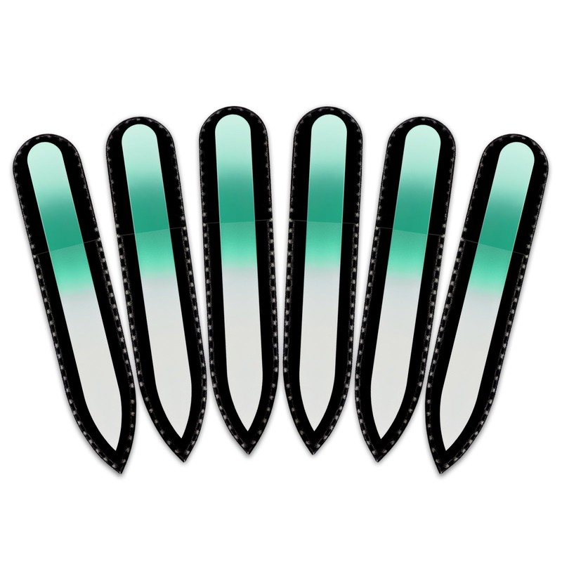 Mont Bleu Coloured Glass Nail File, in Black Velvet Case,